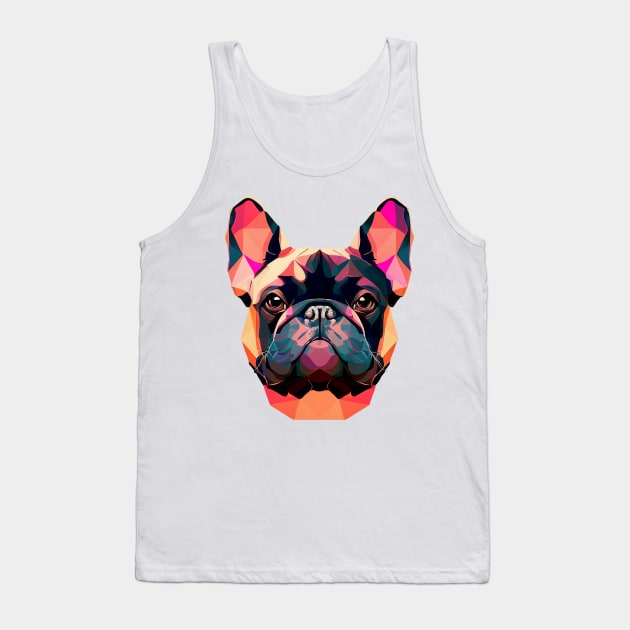 French Bulldog Geometric Portrait - Sunset Tank Top by Bondoboxy